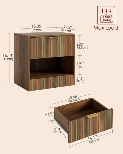 Apetaccat Small Bedside Table,41x28x39cm, Farmhouse Wooden Bedside Cabinet with Drawer,Kids Bedside Table Nightstand for Bedroom,Living