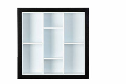Inter Link 7 Compartments Collector Wall Shelf, Black/White, 66,5 x 13,7 x 66,5 cm