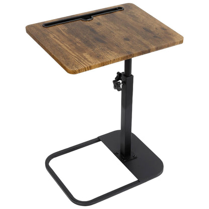 Kiss Me TV Tray Table Small Adjustable C Shaped Side Table with Phone Slot