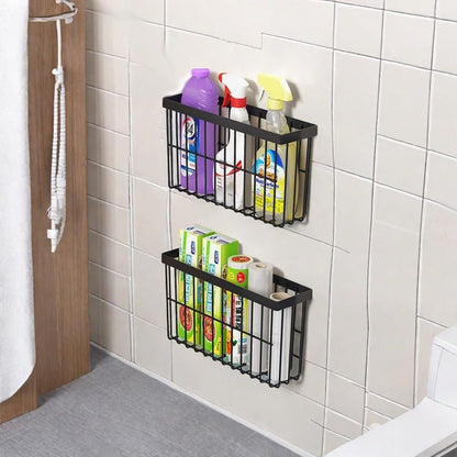 EigPluy 3 Pieces Kitchen Cabinet Door Storage Box, Self-Adhesive Storage Box, Wall Mounted Metal Storage Boxes,Cabinet/Bathroom/Fridge Small Items