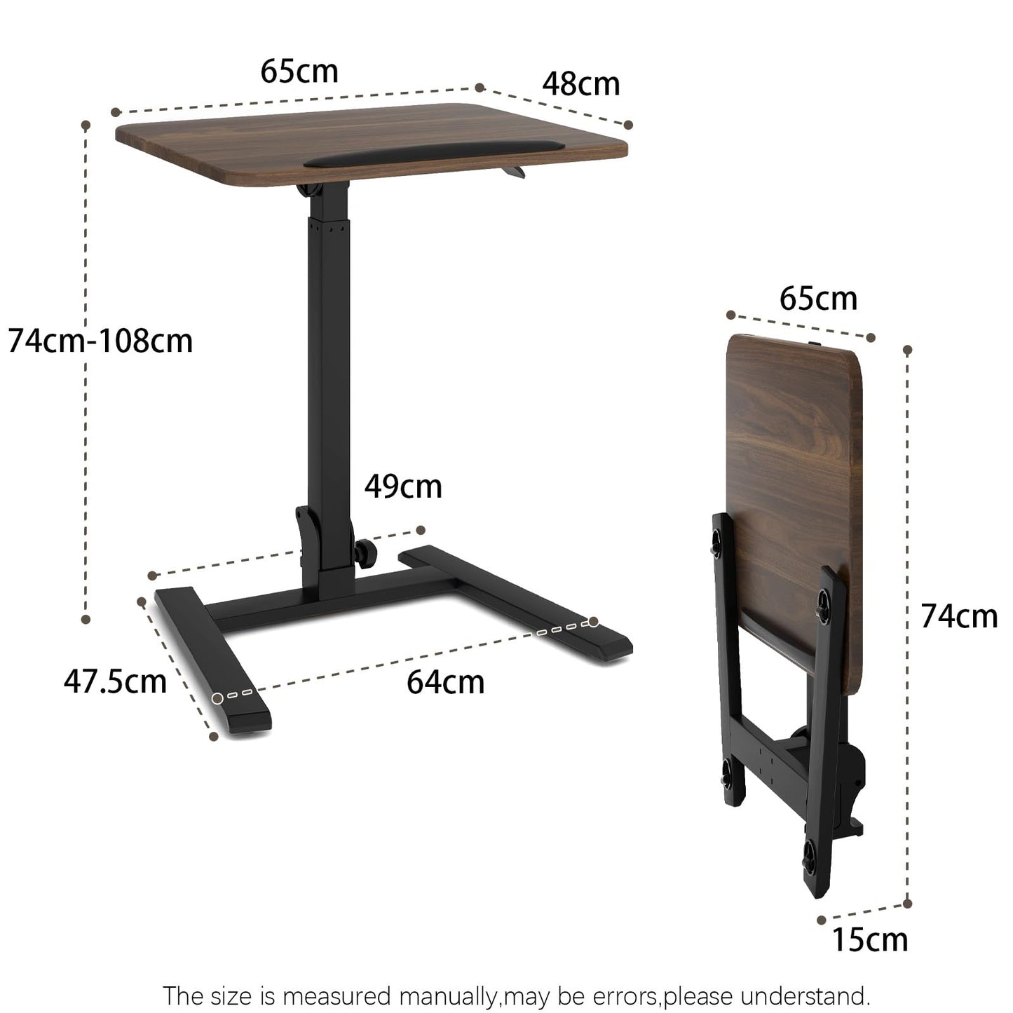 PUNCIA Adjustable Height Small Standing Desk Foldable Laptop Table Retro