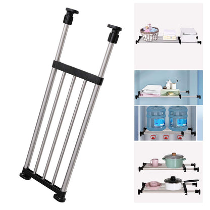 BAOYOUNI Expandable Closet Shelf Tension Rod Adjustable Storage Rack