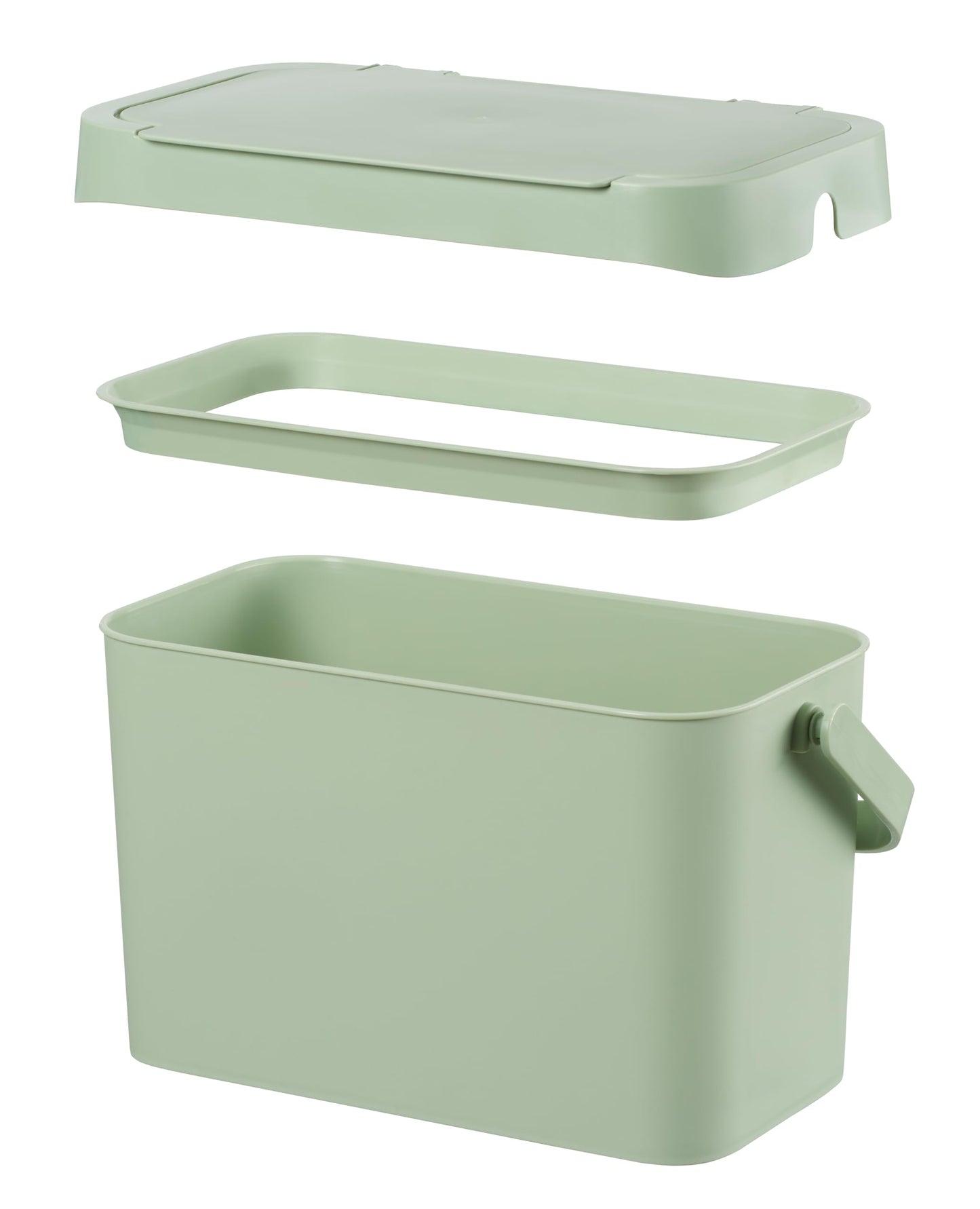 SmartStore Food Waste Caddy 5 L | Green | Kitchen Recycling and Compost | Bin with Handles | Recycled Plastic | 10-Year Guarantee | L29 x W17 x H17 cm