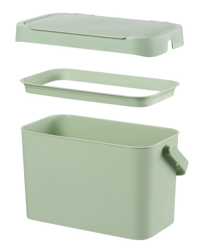 SmartStore Food Waste Caddy 5 L | Green | Kitchen Recycling and Compost | Bin with Handles | Recycled Plastic | 10-Year Guarantee | L29 x W17 x H17 cm
