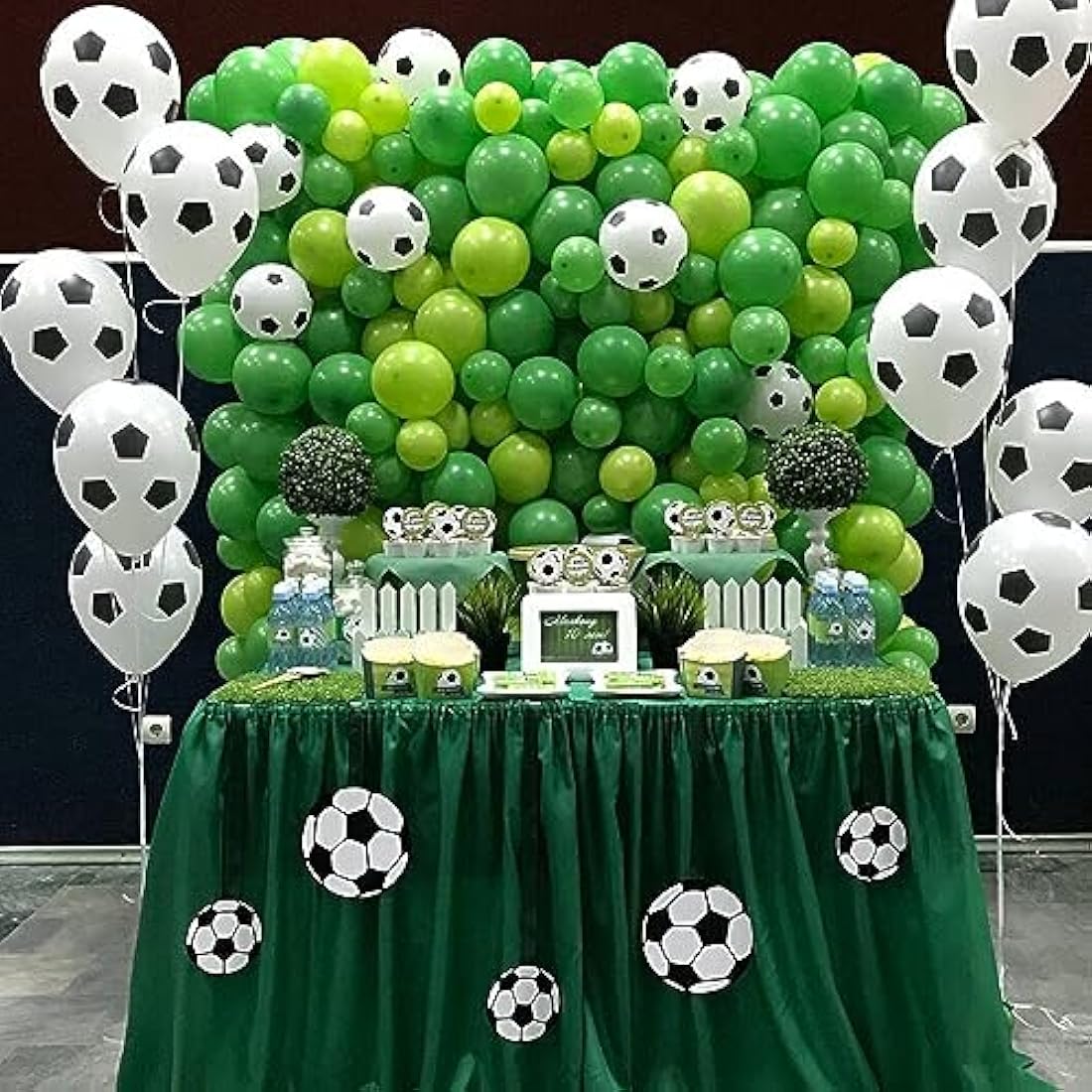 35 Pcs Football Balloons - Black & White Latex Birthday Balloons for Boys, Party Decor Supplies for Football Lovers