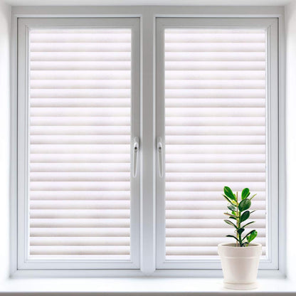 Gyxust Privacy Window Film, Self Adhesive Stripe Privacy Film Opaque No Glue Anti UV (90 * 400cm)