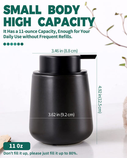 BosilunLife Soap Dispenser Ceramic for kitchens 12Oz Matte Black