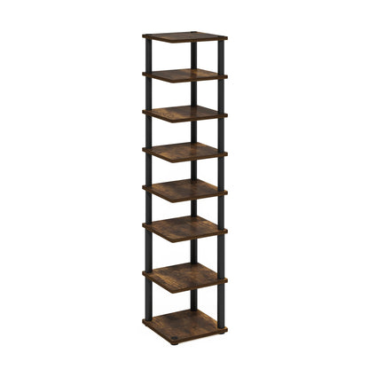 Furinno TURN-N-TUBE Shoe Rack, 8-Tier Shoe Organizer, Free Standing Shoe Storage with Vertical Space Saving Shoe Tower, 11.6 x 11.6 x 52.6