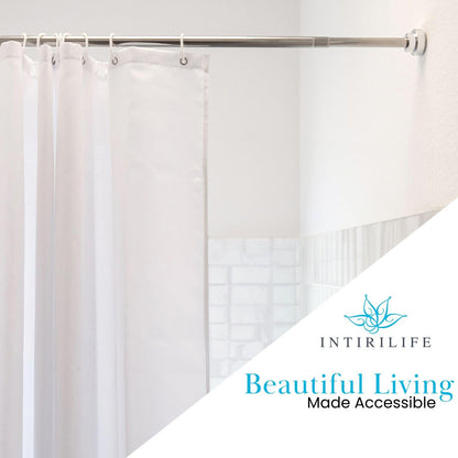 Intirilife telescopic rod in SILVER 120-227 cm- Extendable rod, stainless steel, adjustable, non-slip