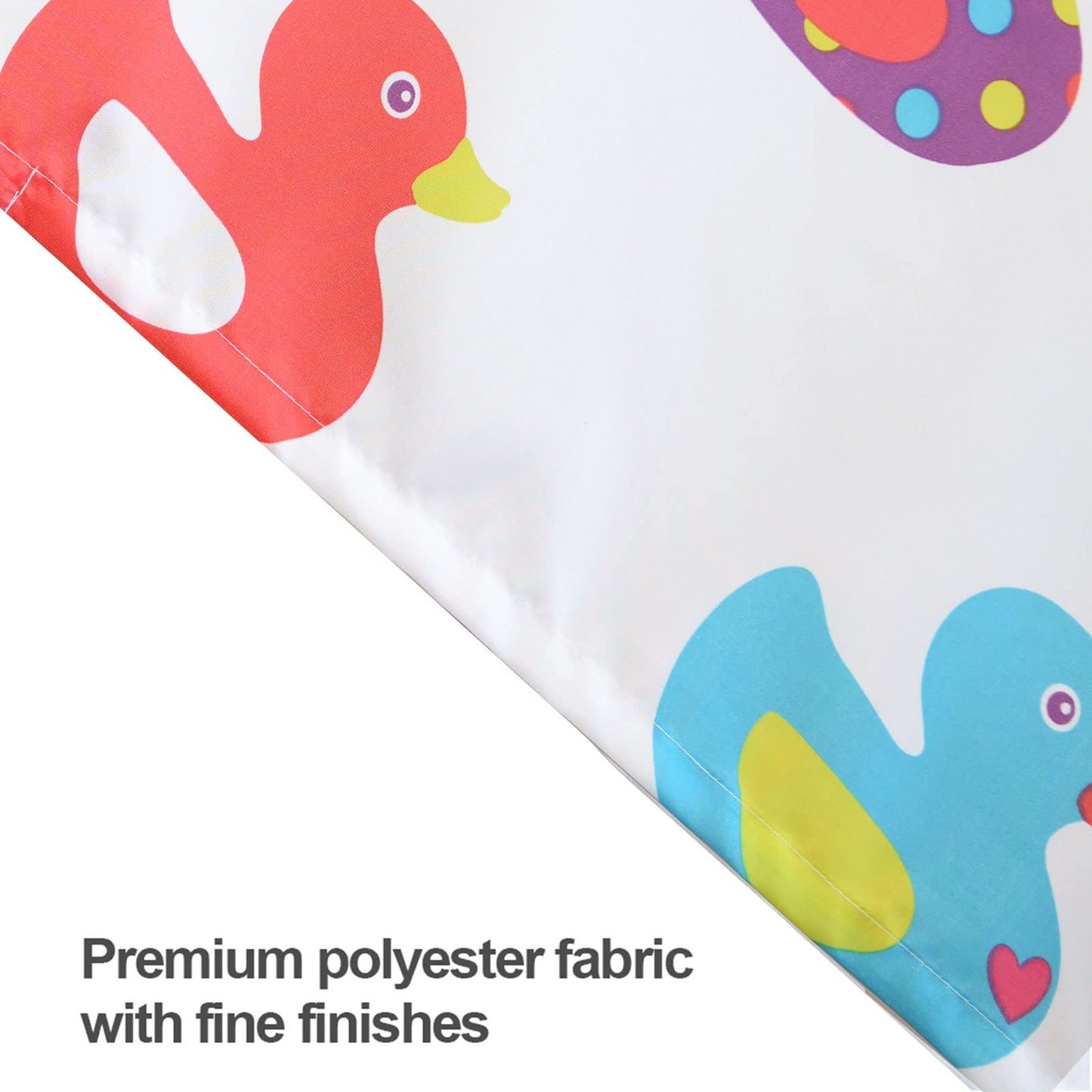 YISURE Water-repellent Shower Curtain, Little Duck Printed, 71x71 Inch