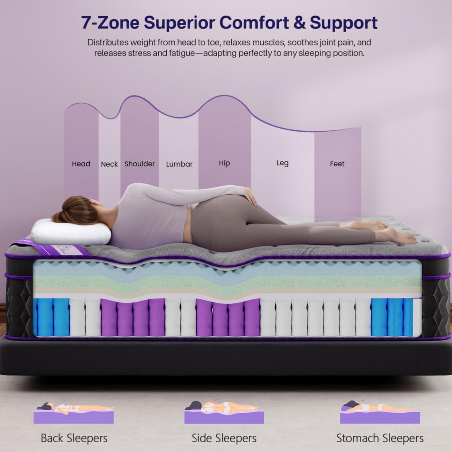 Queen Size Mattress, 14 Inch Deluxe Hybrid Queen Mattress in a Box, Cooling-Gel Memory Foam & Pocket Springs, Medium Firm, Pressure Relief, Extra Edge Support, 365-Night Trial (2026 Upgraded Support)