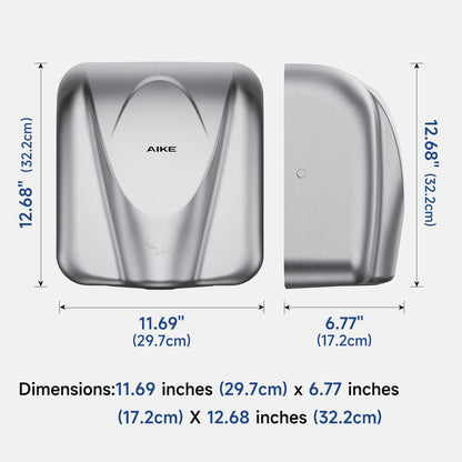 AIKE Elephant Commercial Hand Dryer, Durable Stainless Steel, 220V AK2812