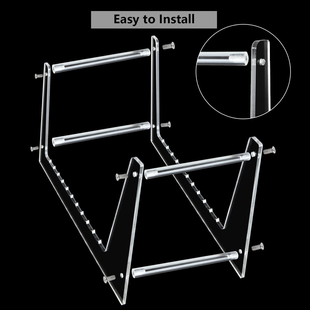 YAYODS Clear Vinyl Record Storage - Premium Acrylic Display Stand for up to 50 LPs, Concise Desktop Album Storage Holder