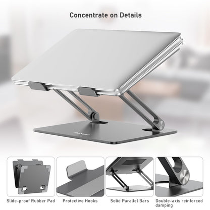 BoYata Laptop Stand, Multi-Angle Adjustable Laptop Riser with Heat-Vent