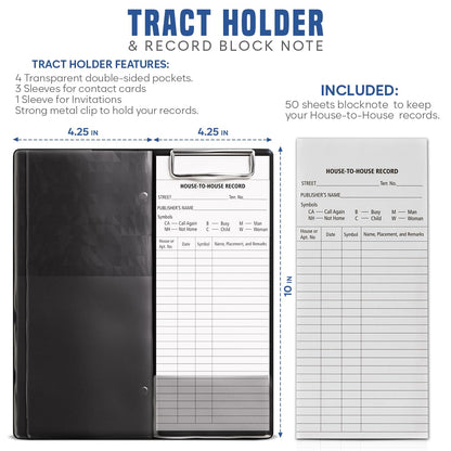 OLDECORY Tract Holder for Ministry, Black Plastic, JW.org gifts, Pioneer, organizer, Jehovah Witness accessories, 1 unit, 200g capacity
