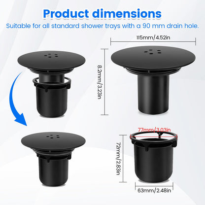 90mm / 115mm Shower Drain Cover Replacement, Shower Plughole Cover