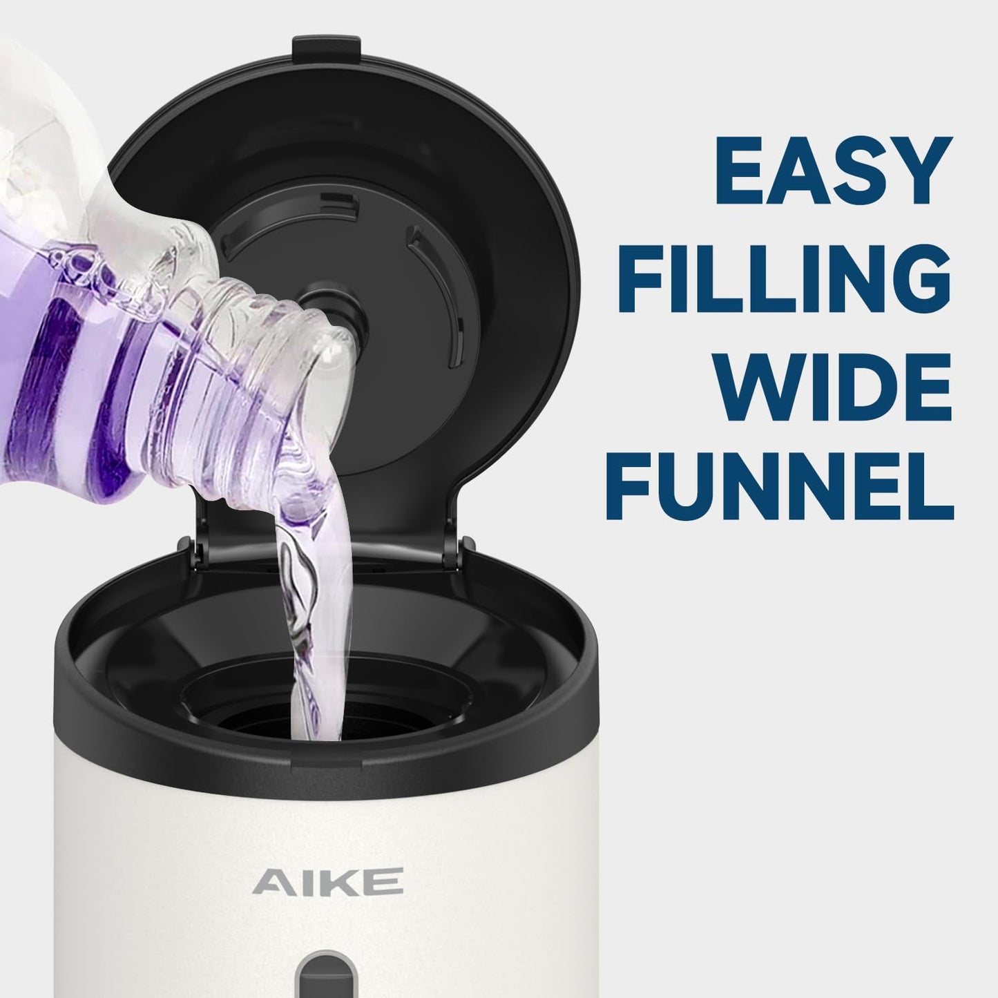 AIKE AK1205 New Soap Dispenser Wall Mounted, 800ML Stainless Steel Wall Soap Dispenser, Automatic Hand Soap Dispenser No Drilling, Hand Sanitizer
