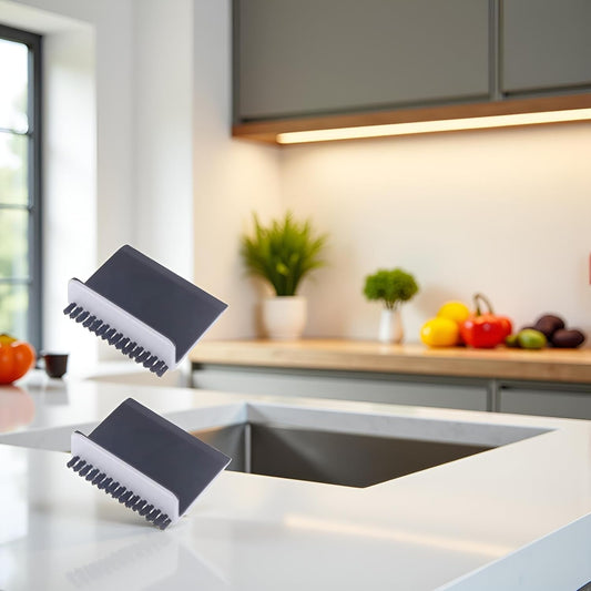 2Pcs Black Kitchen Sink Squeegee Cleaner Countertop Brush Wiper Vegetable Cleaning Brush Wiper Home Kitchen Tool Accessories Household Squeegees