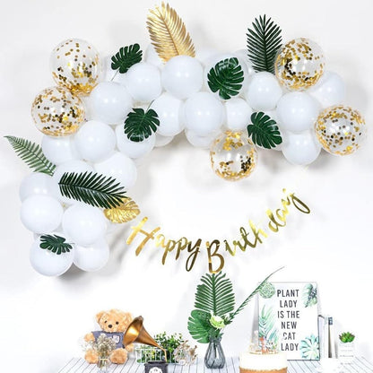 90 Pieces 11 Kinds Fake Leaves Monstera LeavesArtificial Palm Leaves Tropical Party Decorations Jungle Safari Leaves With Faux Stem For Hawaiian Luau Party Jungle Beach Table Leave Decorations