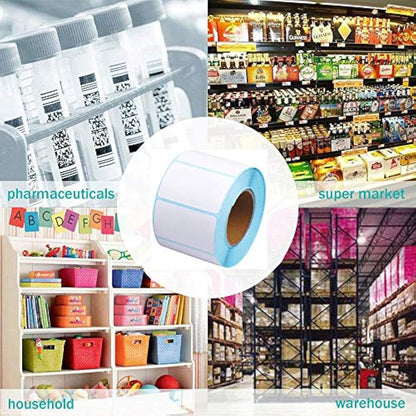 MELODYING 800 Self Adhesive Label Sticker Address Labels Blank Roll 60mm x 30mm Office Kitchen White Food Labels for Catering Food Jars Sticky Stickers for Office Kitchen Printer