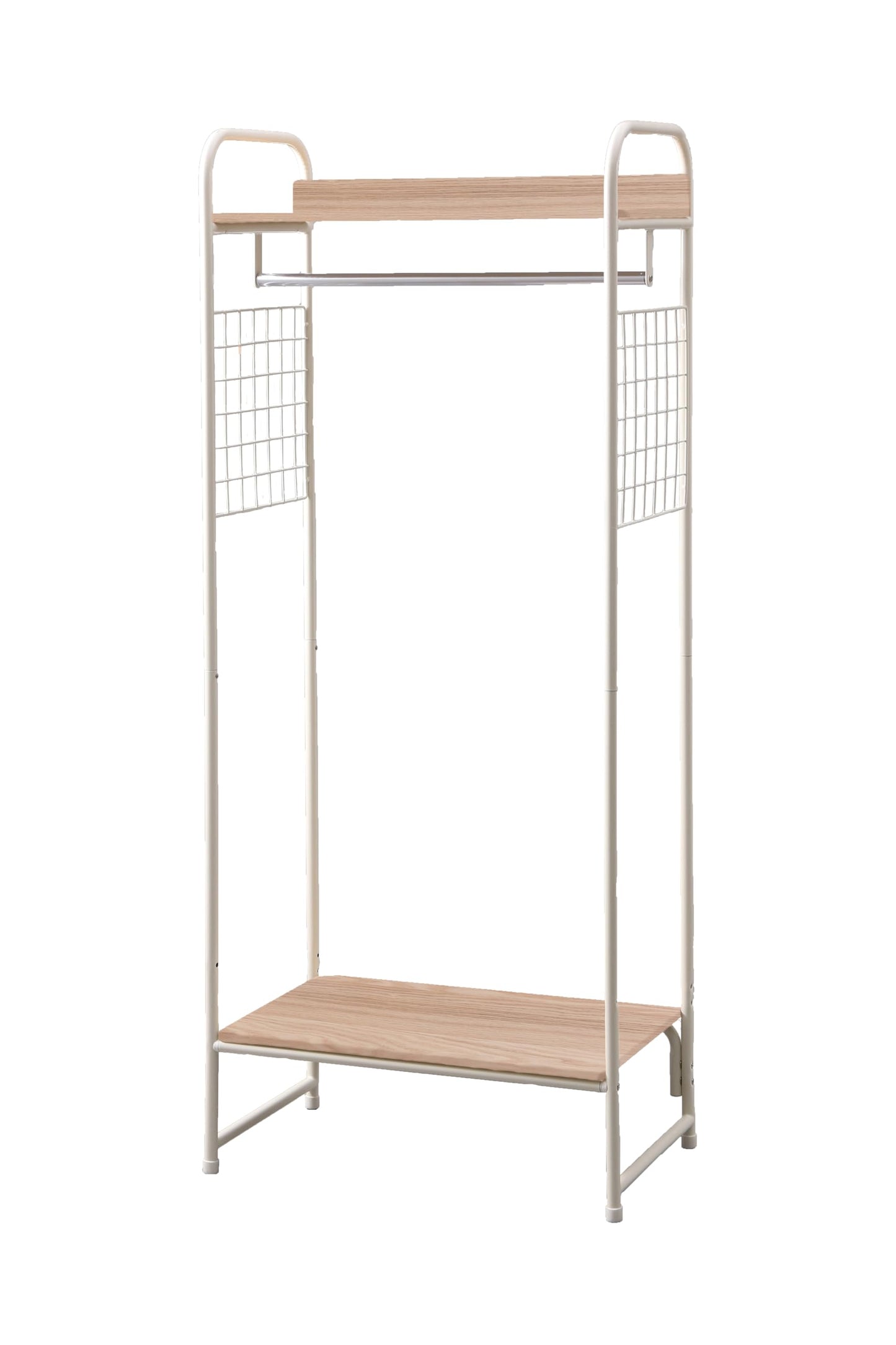 Amazon Brand- Movian Clothes MDF metal garement accessories support-Garment Rack PI-B4-light oak and white, 64 x 40 x 150 cm