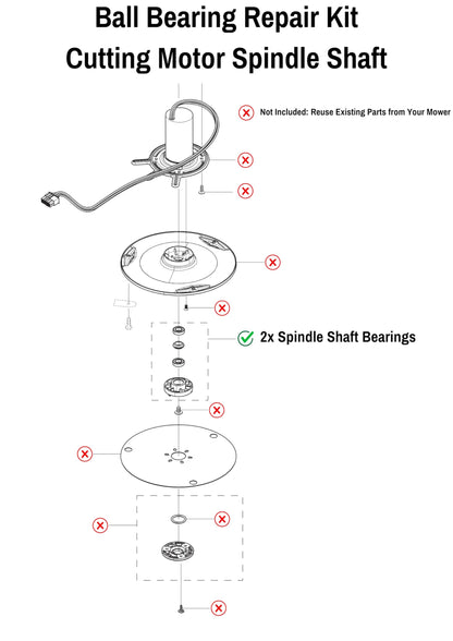 TIMBERA Ball Bearing Repair Kit (14-Pack) ? Fits Husqvarna Automower Front Wheels, Axles, Cutting Motor Spindle Shaft ? Models 320, 330X, 420, 430X,