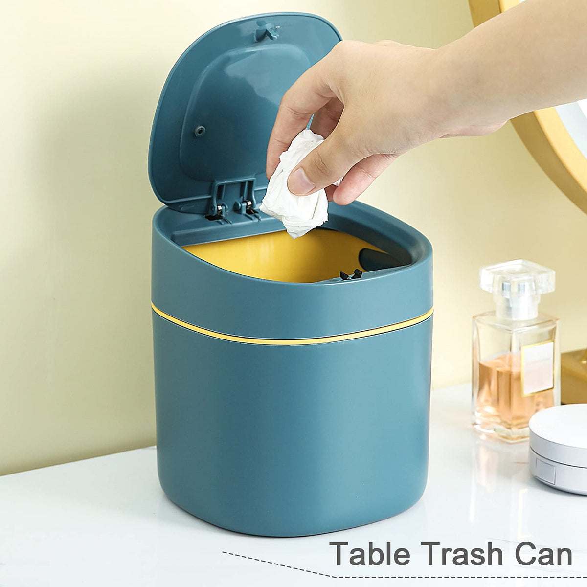 aghoer Mini Table Trash Can for Desktop: Saves 80% of Desk Space