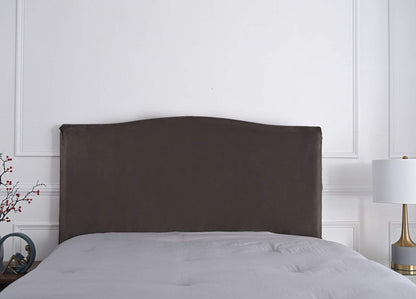Meigeh Bed Headboard Cover Velvet Headboard Slipcovers Stretch Headboard Protector Headboard Cover for single double king size beds Coffee Grey