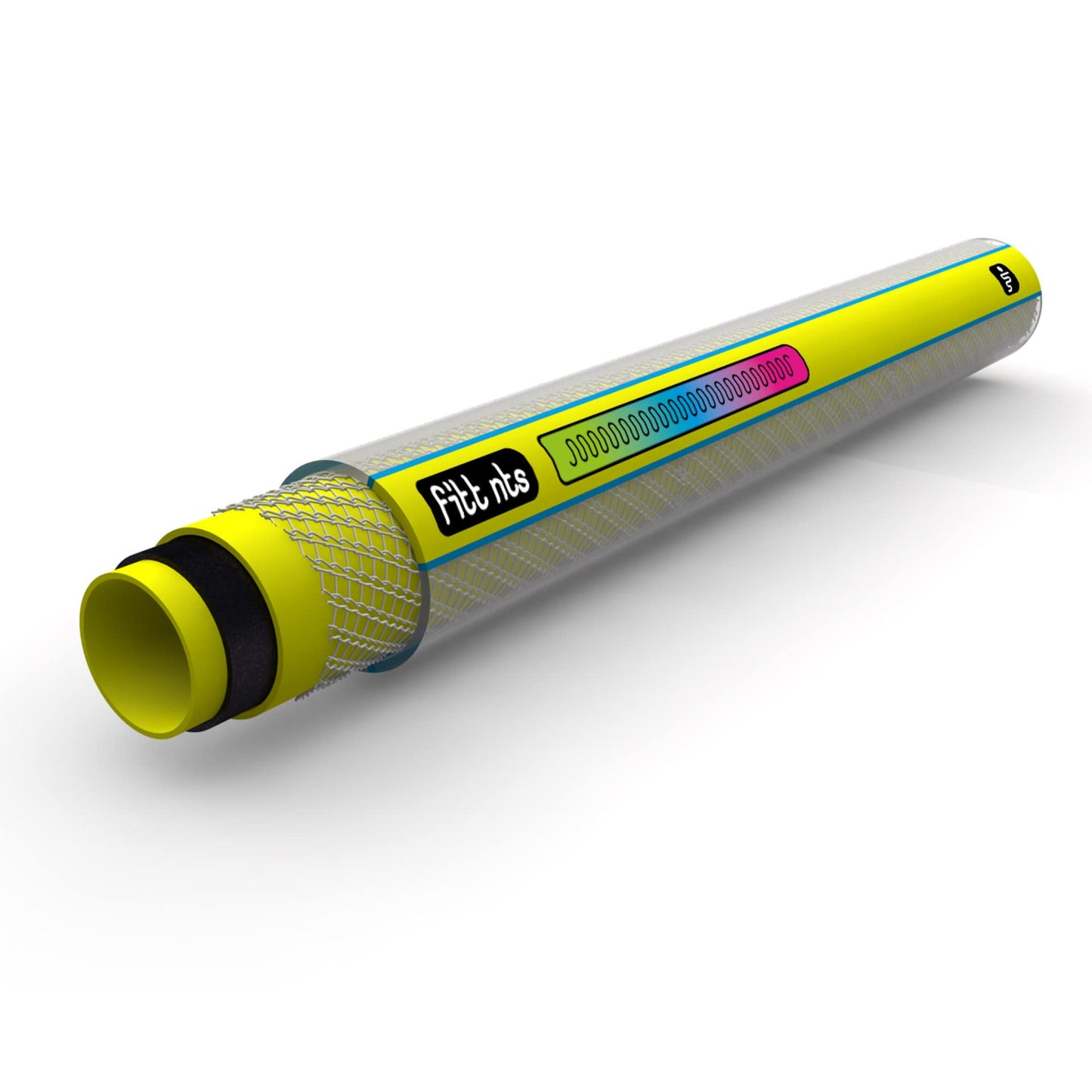 FITT NTS Yellow 1/2" (12,5mm) 20m - Strong and malleable Yellow Garden Watering Hose for Intensive Use Supplied with Nozzle with Adjustable Flow and