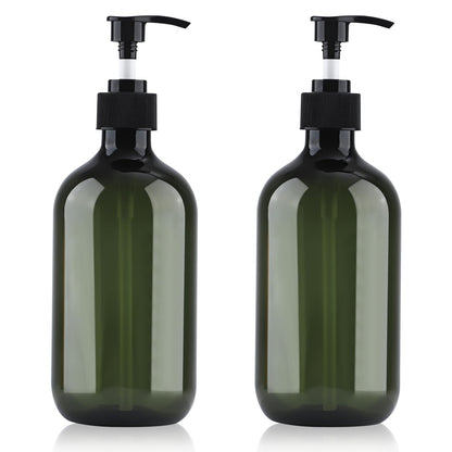 Soap Dispenser with Pump, 2 Pack Empty Refillable Pump Bottle Dispensers 500ml Bathroom Liquid Hand Dish Soap Dispenser Bottles Containers Plastic