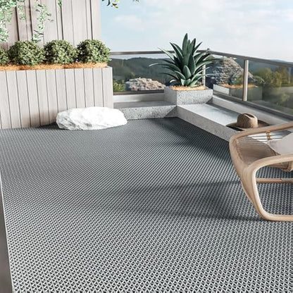 BWKJMY Non-slip Drainage mat 300 X 90cm Commercial Waterproof Floor Mat for Indoor Outdoor Wet Area S-Shaped Rubber Mat for Pool,Kitchen, Bathroom, Restaurant, Garden (Grey)