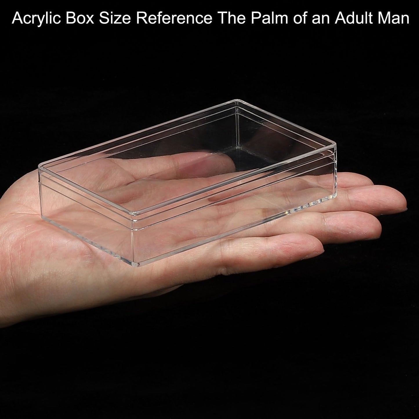 PATIKIL Acrylic Box with Lid 4.33" x 2.76" x 0.98", Clear Acrylic Display Boxes Plastic Square Cube Containers Storage Organizer for Candy Tiny