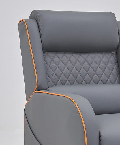 Home Detail Nova Recliner Gaming Chair, Grey With Orange Trim