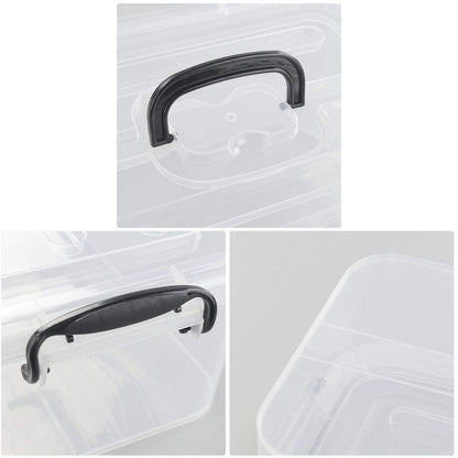 Bringer 6-Pack 8 L Clear Plastic Storage Boxes, Clear Latch Boxes