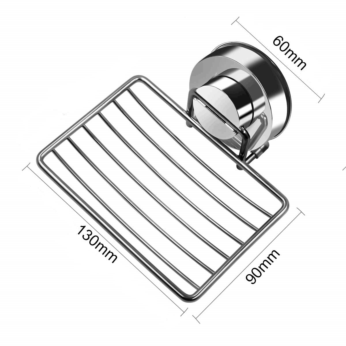 Ulable Stainless Steel Soap Holder, Bathroom Vacuum Suction Cup Wall Mounted Soap Dish, Waterproof and Rustproof for Shower, Bathroom