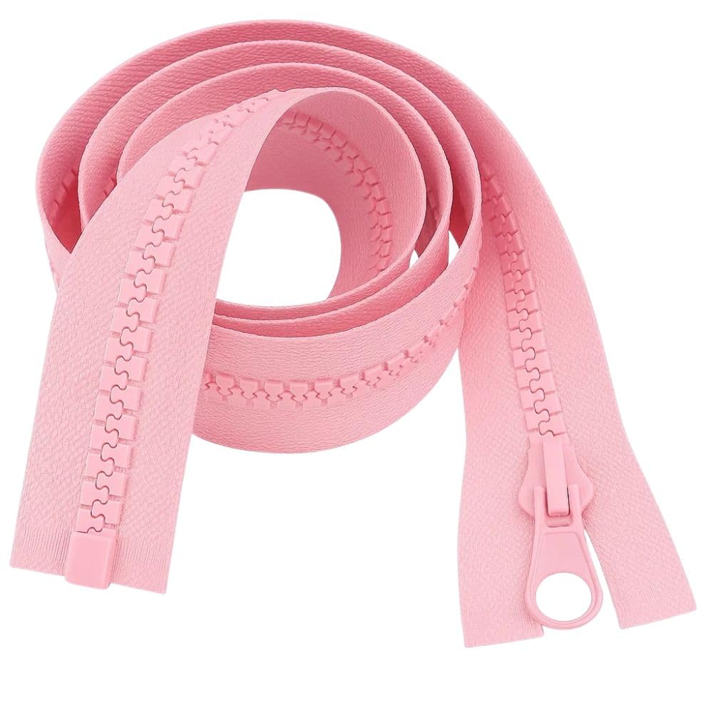38" (96.5cm) Light Pink Chunky Zip - Heavy-Duty Open-Ended Separating