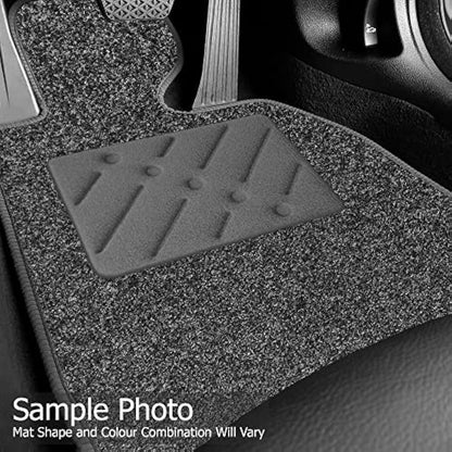 Car Mats FOR Vauxhall Grandland X 2017+ Anthracite Carpet & Yellow Ribbed Trim & Yellow Rectangle Heel Pad [SAPP-2230]