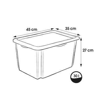 keeeper Karolina 3 x Minnie Storage Box with Lid, Rotating and Stackable, for Children, 30 L, Nordic Pink