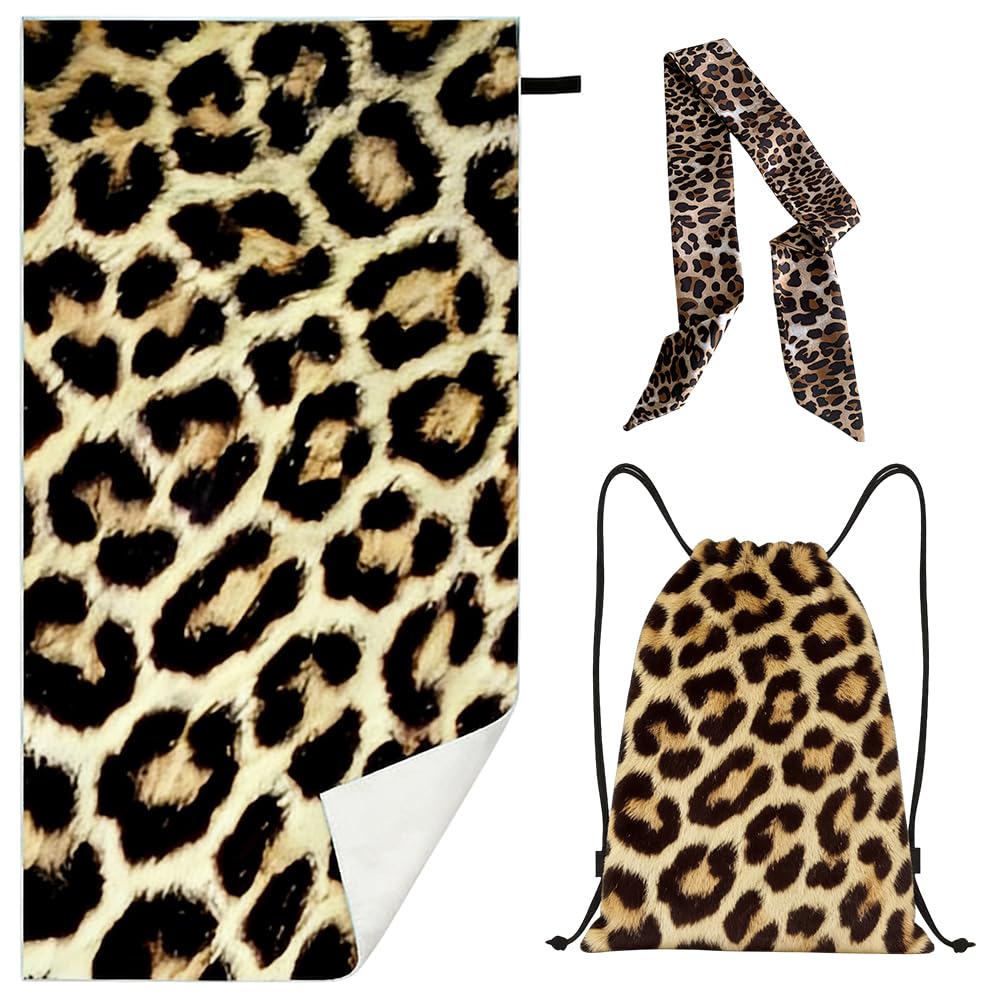Vexthorion Leopard Quick Dry Towel 160x80CM,Lightweight Towel for Swimming