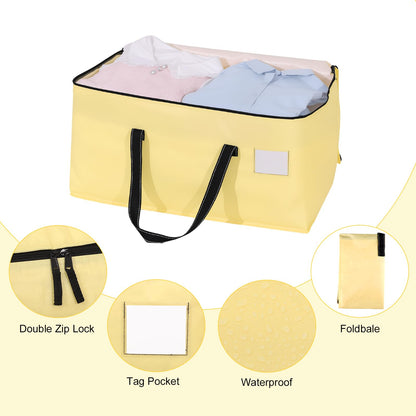 Dntorx 6 Pack 90L Moving Bags,Waterproof Moving Boxes with Zips,Pale Yellow