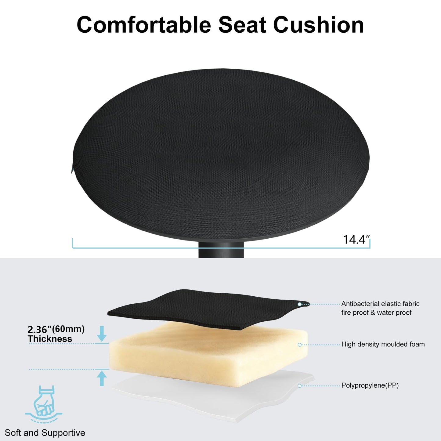 Wobble Stool,Height Adjustable,440lbsCapacity Balance Chair,for Home&Office
