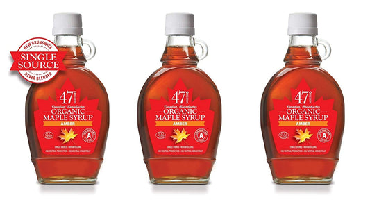 47? North Single Source Canadian Organic Maple Syrup, Grade A 250g (3x 250g, Amber)