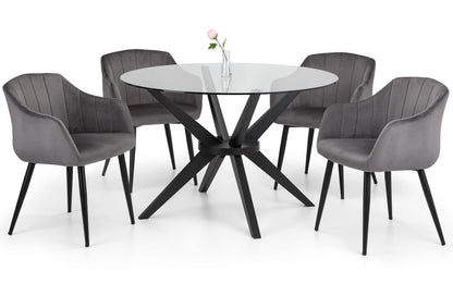 Julian Bowen Hobart Dining Chairs, Set of 2, Grey - H81.5 x W58 x D63cm