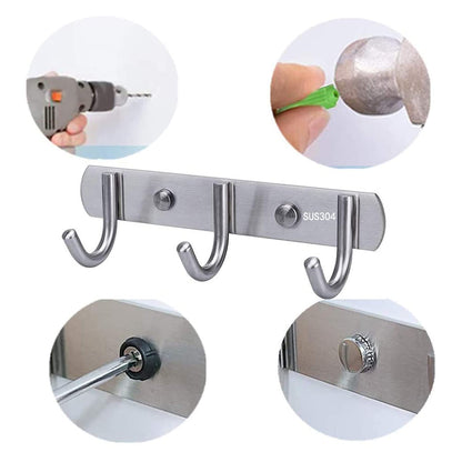 ZatRuiZE Coat Hooks for Wall, 3 Hook