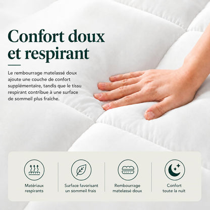 Zinus Mattress Topper, Polyester, White, 190 x 140 cm