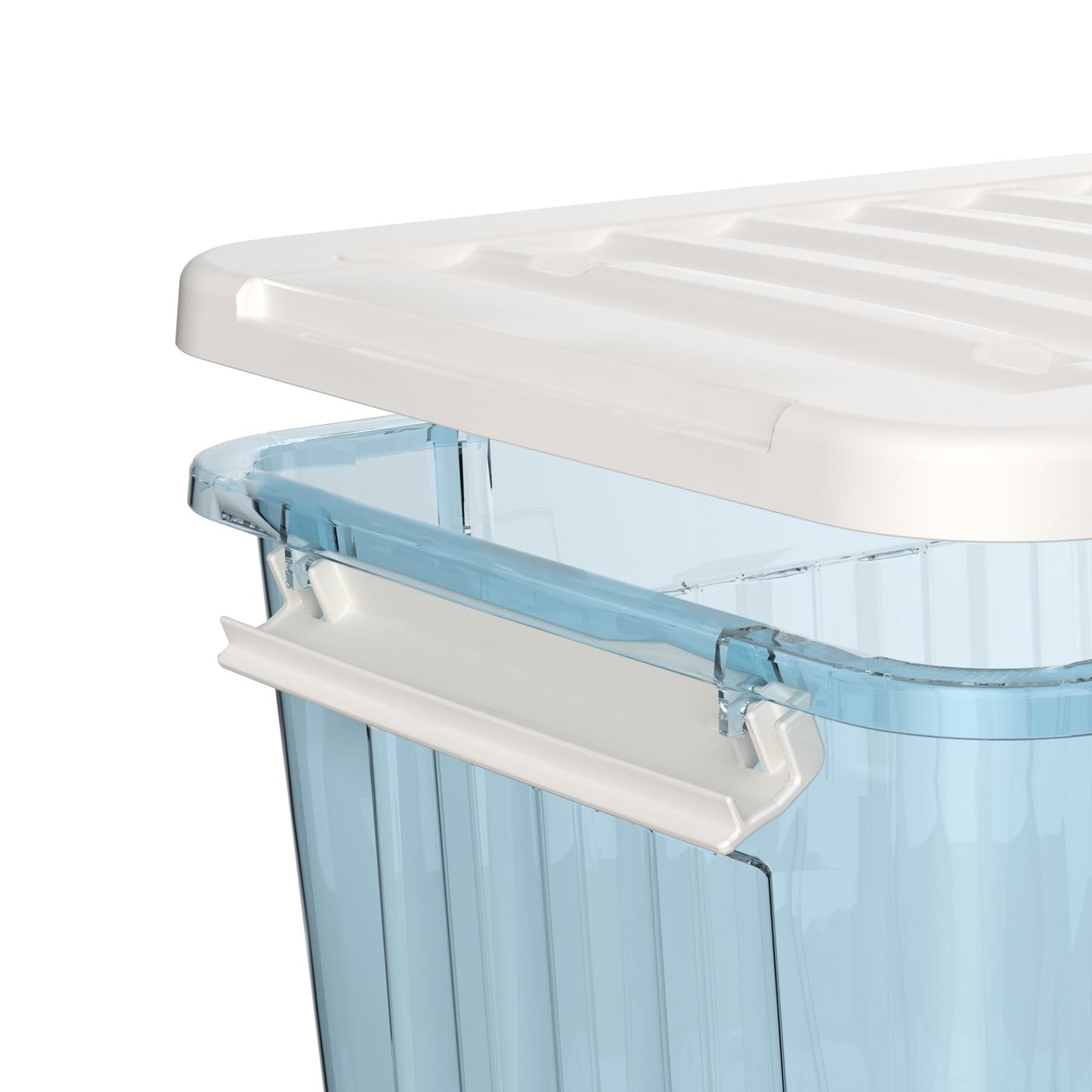 Cetomo 55L*6 Storage Boxes with Wheels, Plastic Storage Box with Lid, Latching Buckles, Click Closure, Stackable, Nesting, Durable Organizer for Home