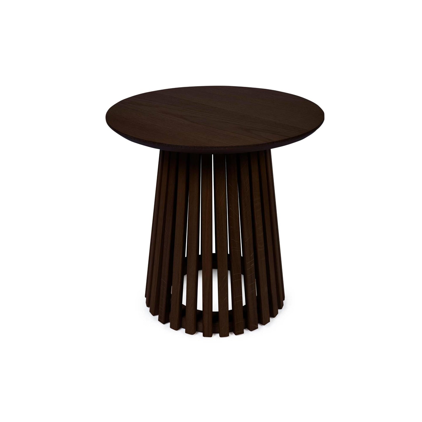 Julian Bowen Ollie Slatted End Table - Cocoa Oak, Brown - H45 x W45cm