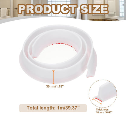 PATIKIL 39 Inch Collapsible Shower Threshold Water Dam Guard, Shower Stopper Barrier Self Adhesive Sink Splash Guards for Frameless Shower Door