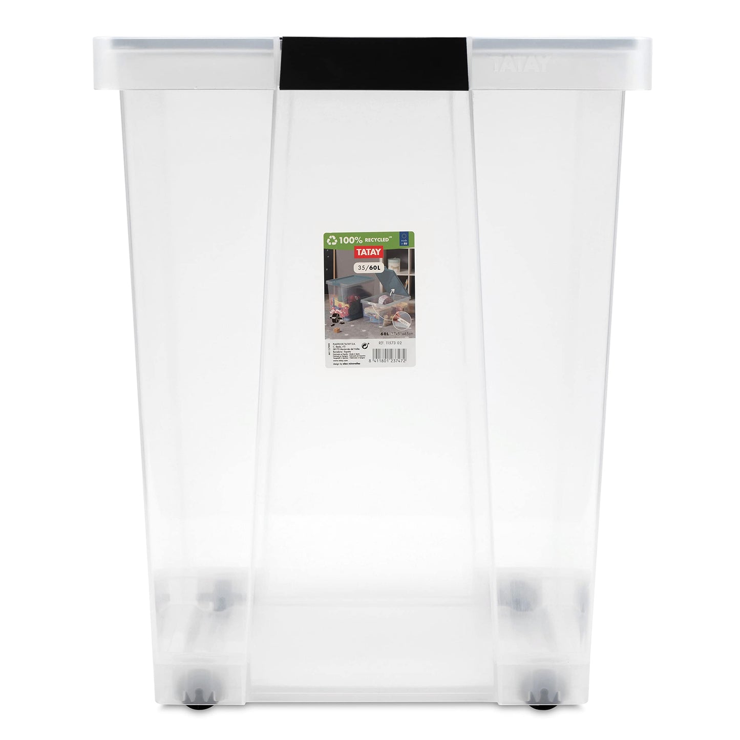 TATAY Storage Box Stackable Design Lid with Hinges Included Wheels Included