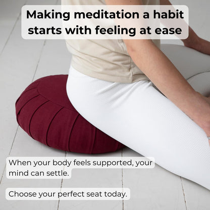 basaho CLASSIC Zafu Meditation Cushion | Organic Cotton | Buckwheat Hulls | Removable Washable Cover (Zen Black)